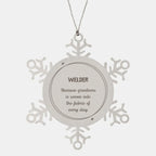 Sarcastic Welder Snowflake Ornament Gifts, Christmas Holiday Gifts for Welder Ornament, Welder: Because greatness is woven into the fabric