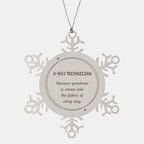 Sarcastic X-Ray Technician Snowflake Ornament Gifts, Christmas Holiday Gifts for X-Ray Technician Ornament, X-Ray Technician: Because greatness is woven into the fabric
