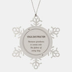 Sarcastic Yoga Instructor Snowflake Ornament Gifts, Christmas Holiday Gifts for Yoga Instructor Ornament, Yoga Instructor: Because greatness is woven into the fabric