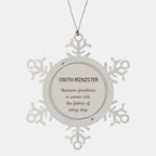 Sarcastic Youth Minister Snowflake Ornament Gifts, Christmas Holiday Gifts for Youth Minister Ornament, Youth Minister: Because greatness is woven into the fabric