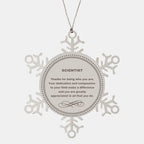 Scientist Snowflake Ornament - Thanks for being who you are - Birthday Christmas Jewelry Gifts Coworkers Colleague Boss