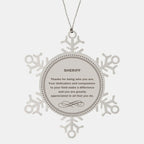 Sheriff Snowflake Ornament - Thanks for being who you are - Birthday Christmas Jewelry Gifts Coworkers Colleague Boss