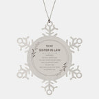 Sister In Law Ornament Gifts, To My Sister In Law Remember, you will never lose. You will either WIN or LEARN, Keepsake Snowflake Ornament For Sister In Law, Birthday Christmas Gifts Ideas For Sister In Law X-mas Gifts