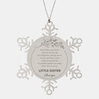 Snowflake Ornament for Little Sister Present, Little Sister Always follow your dreams, never forget how amazing you are, Little Sister Christmas Gifts Decorations for Girls Boys Teen Men Women