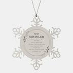 Son In Law Ornament Gifts, To My Son In Law Remember, you will never lose. You will either WIN or LEARN, Keepsake Snowflake Ornament For Son In Law, Birthday Christmas Gifts Ideas For Son In Law X-mas Gifts