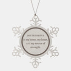 South Dakota is my home Gifts, Lovely South Dakota Birthday Christmas Snowflake Ornament For People from South Dakota, Men, Women, Friends