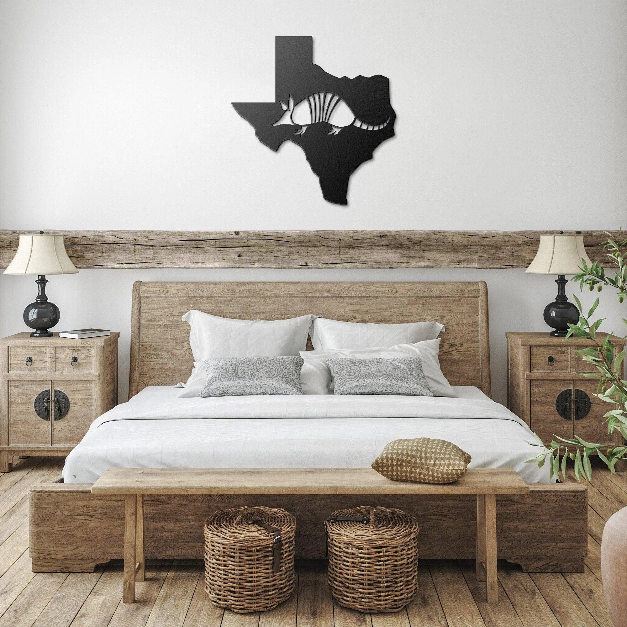 Texas Armadillo Metal Art Wall Sign