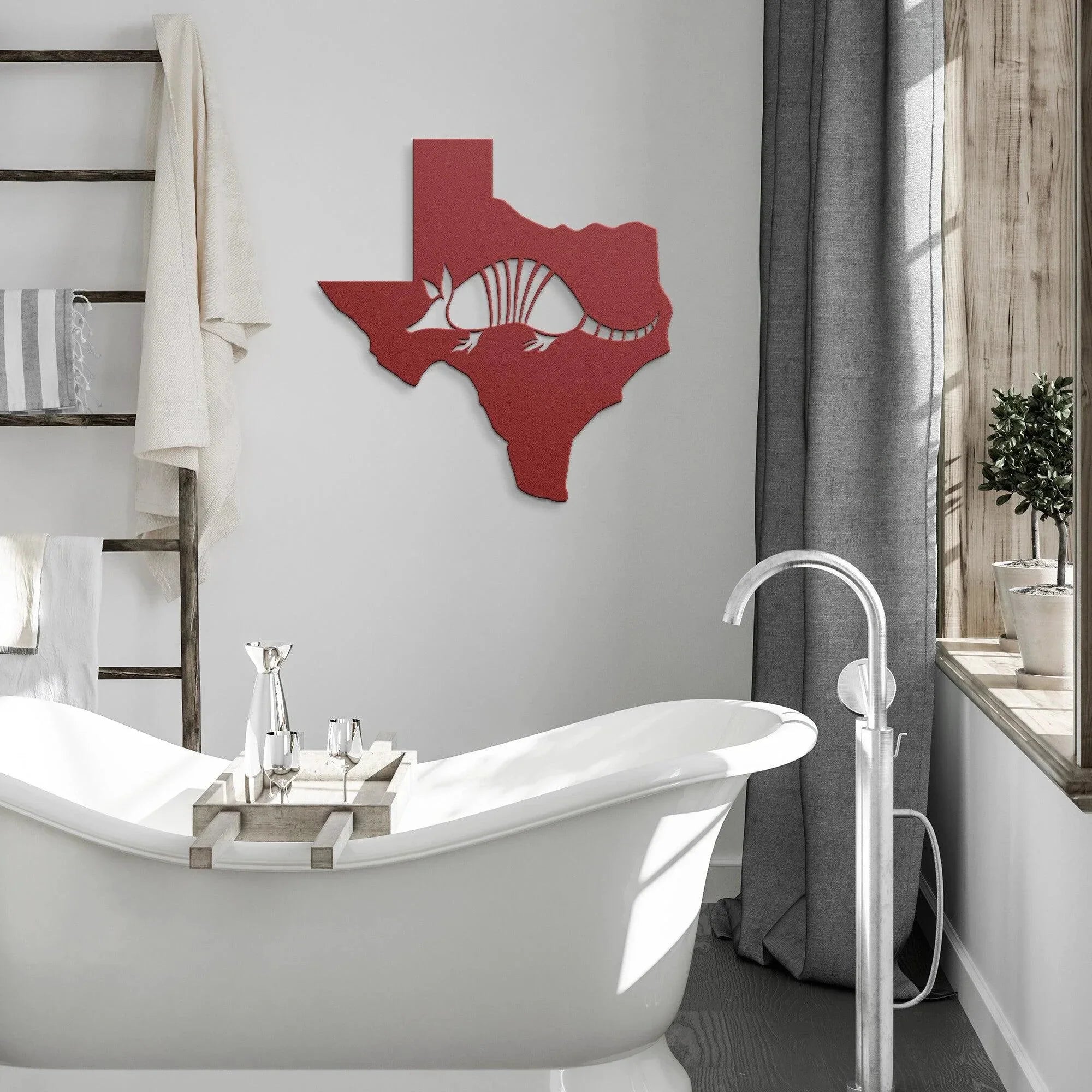 Texas Armadillo Metal Art Wall Sign