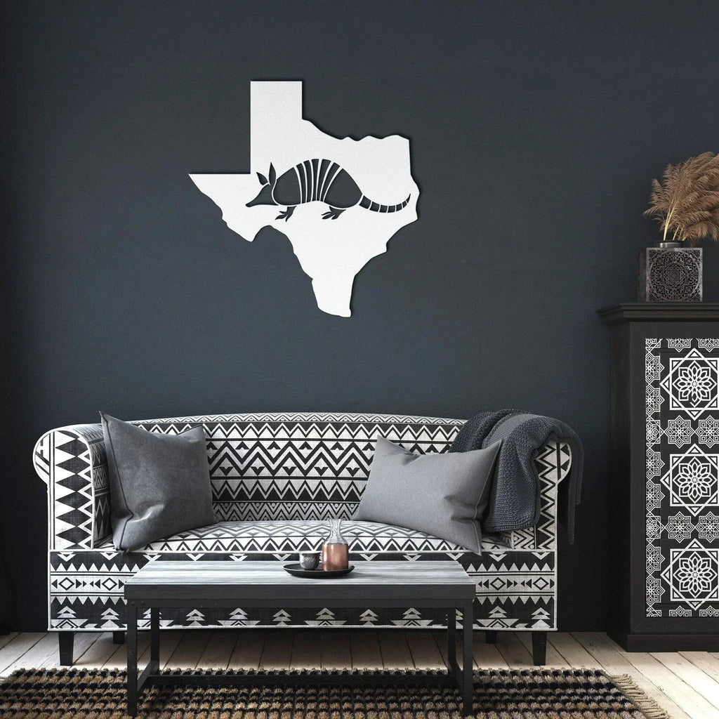 Texas Armadillo Metal Art Wall Sign