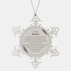 To My Stepson Gifts, Never give up no matter what, Inspirational Stepson Snowflake Ornament, Encouragement Birthday Christmas Unique Gifts For Stepson