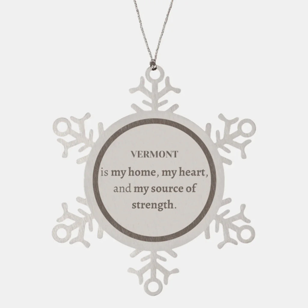 Vermont is my home Gifts, Lovely Vermont Birthday Christmas Snowflake Ornament For People from Vermont, Men, Women, Friends