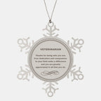 Veterinarian Snowflake Ornament - Thanks for being who you are - Birthday Christmas Jewelry Gifts Coworkers Colleague Boss