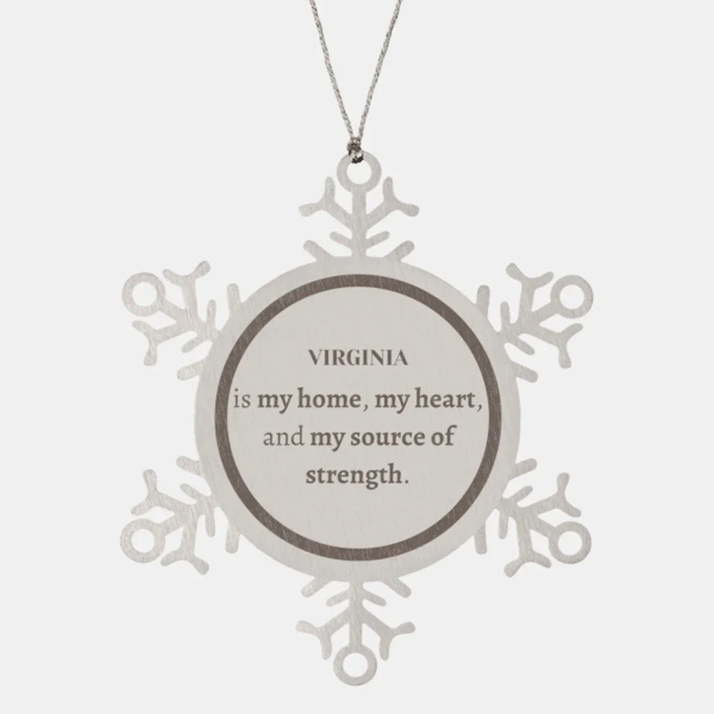 Virginia is my home Gifts, Lovely Virginia Birthday Christmas Snowflake Ornament For People from Virginia, Men, Women, Friends