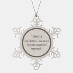 Virginia is my home Gifts, Lovely Virginia Birthday Christmas Snowflake Ornament For People from Virginia, Men, Women, Friends