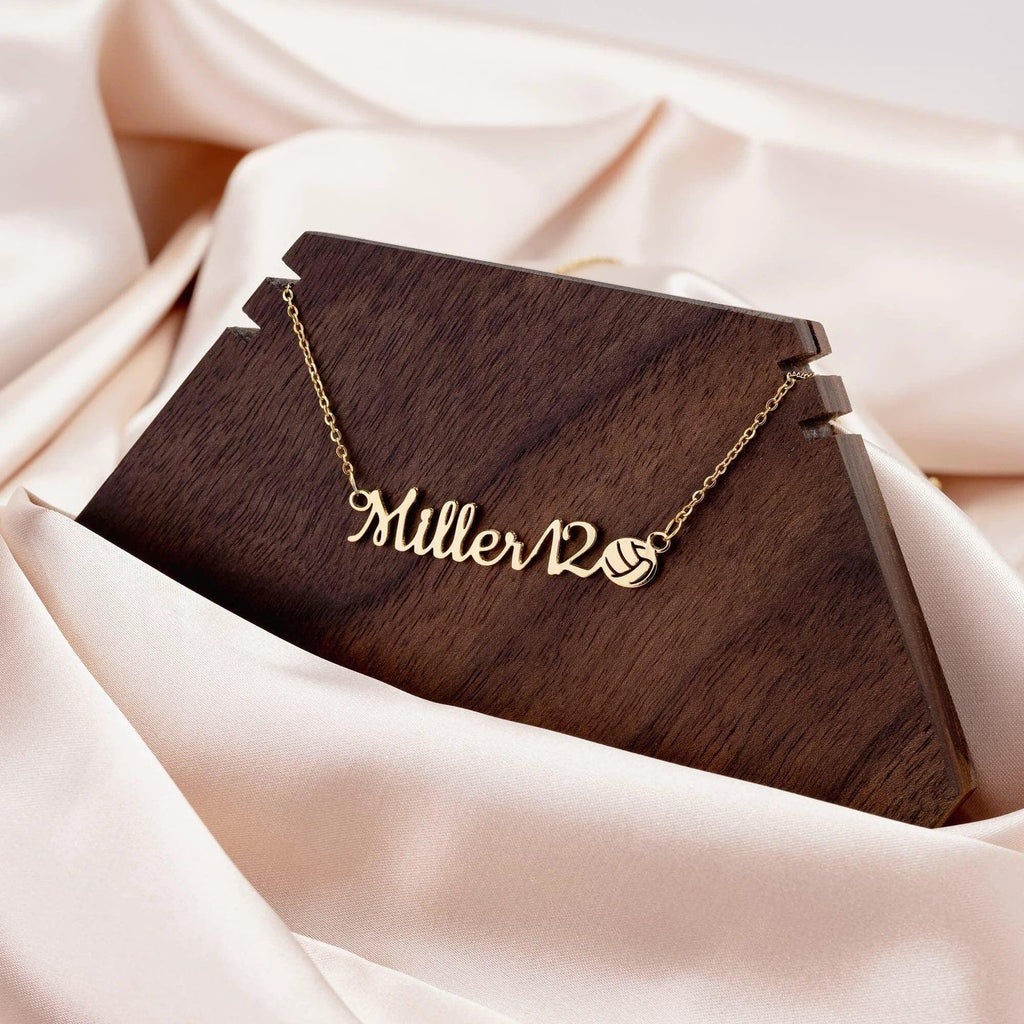 Volleyball Personalized Sports Name Necklace