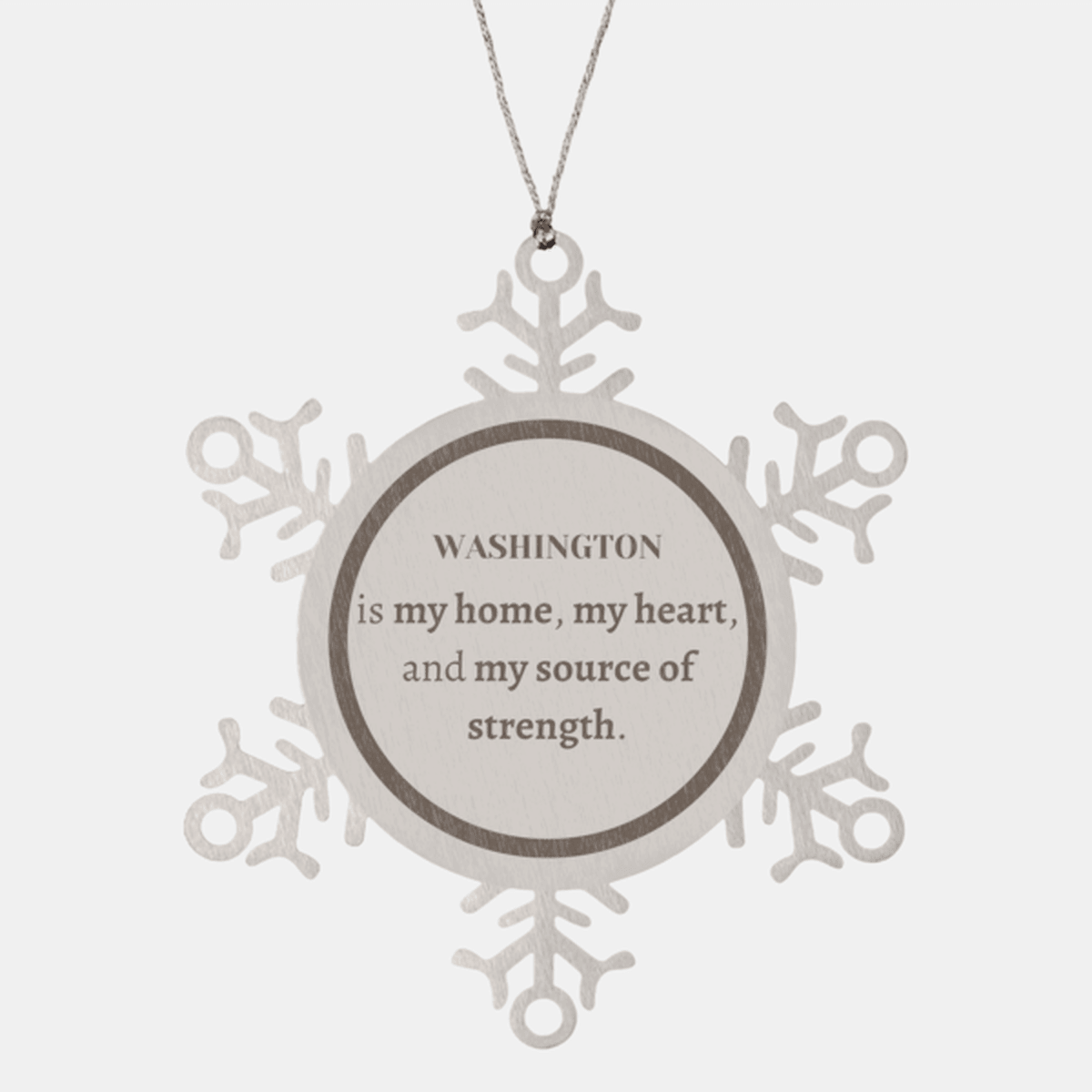 Washington is my home Gifts, Lovely Washington Birthday Christmas Snowflake Ornament For People from Washington, Men, Women, Friends