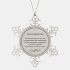 Youth Minister Snowflake Ornament - Thanks for being who you are - Birthday Christmas Jewelry Gifts Coworkers Colleague Boss