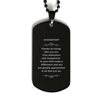 Accountant Black Dog Tag Engraved Necklace - Thanks for being who you are - Birthday Christmas Jewelry Gifts Coworkers Colleague Boss