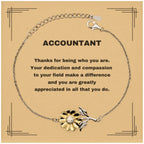 Accountant Sunflower Bracelet - Thanks for being who you are - Birthday Christmas Jewelry Gifts Coworkers Colleague Boss