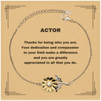 Actor Sunflower Bracelet - Thanks for being who you are - Birthday Christmas Jewelry Gifts Coworkers Colleague Boss
