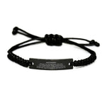 Actuary Black Braided Leather Rope Engraved Bracelet - Thanks for being who you are - Birthday Christmas Jewelry Gifts Coworkers Colleague Boss