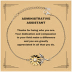 Administrative Assistant Sunflower Bracelet - Thanks for being who you are - Birthday Christmas Jewelry Gifts