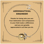 Aeronautical Engineer Sunflower Bracelet - Thanks for being who you are - Birthday Christmas Jewelry Gifts Coworkers Colleague Boss