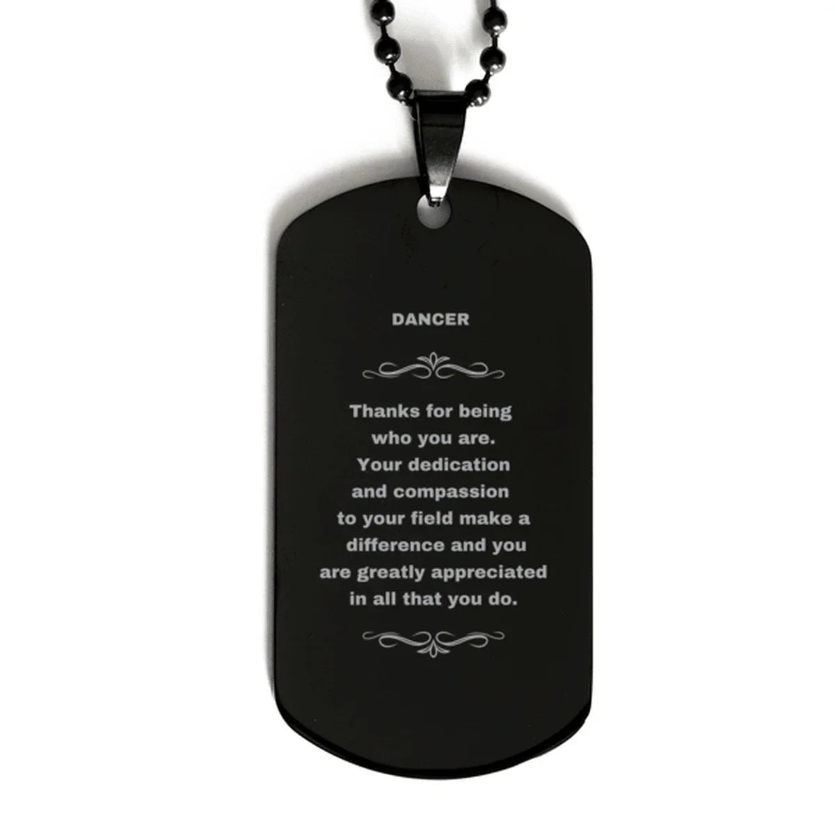 Aerospace Engineer Black Dog Tag Necklace - Thanks for being who you are - Birthday Christmas Jewelry Gifts Coworkers Colleague Boss
