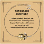 Aerospace Engineer Sunflower Bracelet - Thanks for being who you are - Birthday Christmas Jewelry Gifts Coworkers Colleague Boss