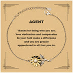 Agent Sunflower Bracelet - Thanks for being who you are - Birthday Christmas Jewelry Gifts Coworkers Colleague Boss
