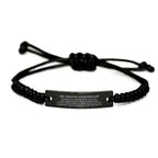 Air Traffic Controller Black Braided Leather Rope Engraved Bracelet - Thanks for being who you are - Birthday Christmas Jewelry Gifts Coworkers Colleague Boss