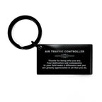 Air Traffic Controller Appreciation Keychain - Engraved Black Stainless-Steel Gift for ATC Professionals, Pilots & Aviation Enthusiasts