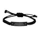 Aircraft Mechanic Black Braided Leather Rope Engraved Bracelet - Thanks for being who you are - Birthday Christmas Jewelry Gifts Coworkers Colleague Boss