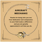 Aircraft Mechanic Sunflower Bracelet - Thanks for being who you are - Birthday Christmas Jewelry Gifts Coworkers Colleague Boss