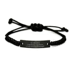 Alabama Is My Home Gifts Engraved Braided Rope Bracelet - Durable Black Cord With Stainless Core For Alabama Pride