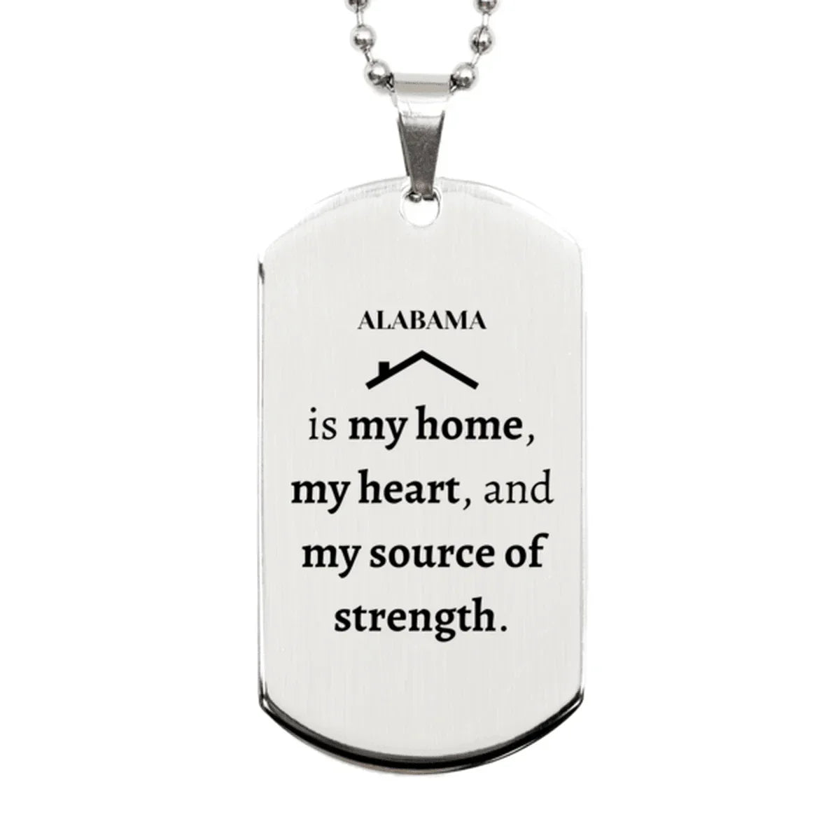 Alabama Pride Co Alabama Dog Tag Necklace - Laser Engraved Stainless Steel Keepsake
