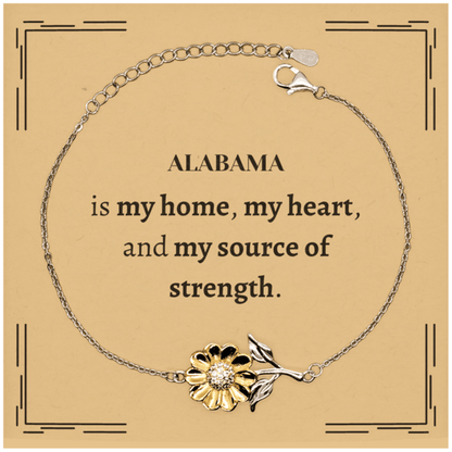 Alabama is my home Gifts, Lovely Alabama Birthday Christmas Sunflower Bracelet For People from Alabama, Men, Women, Friends - Mallard Moon Gift Shop