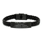 Alaska is my home Gifts, Lovely Alaska Birthday Christmas Braided Leather Bracelet For People from Alaska, Men, Women, Friends