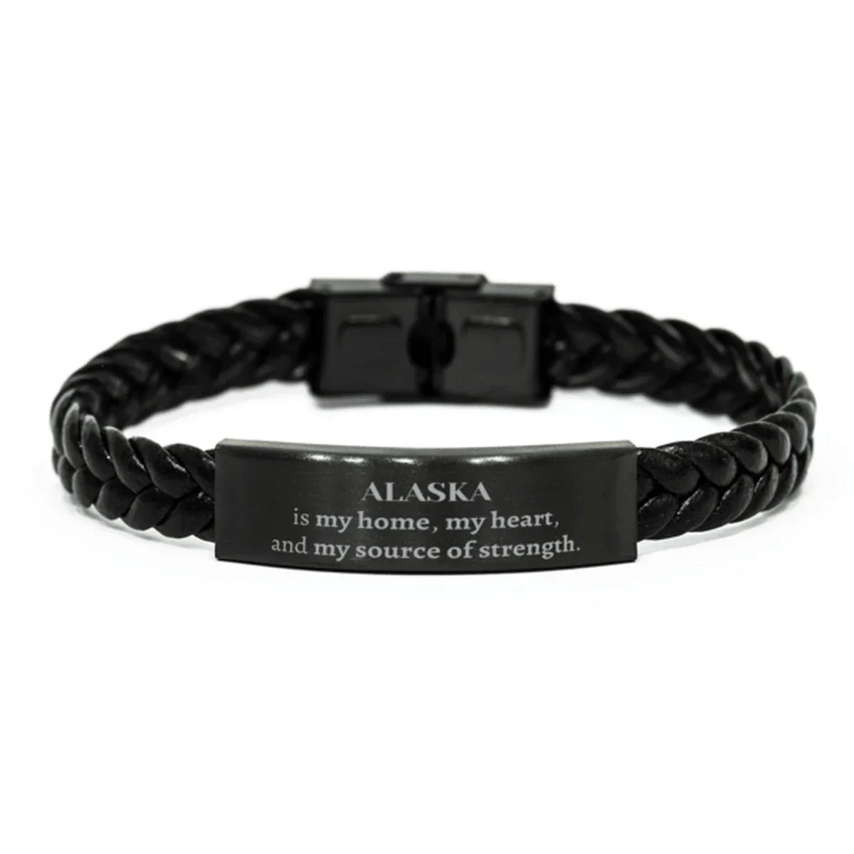 Alaska is my home Gifts, Lovely Alaska Birthday Christmas Braided Leather Bracelet For People from Alaska, Men, Women, Friends