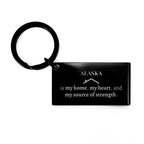 Alaska is my home Gifts, Lovely Alaska Birthday Christmas Keychain For People from Alaska, Men, Women, Friends