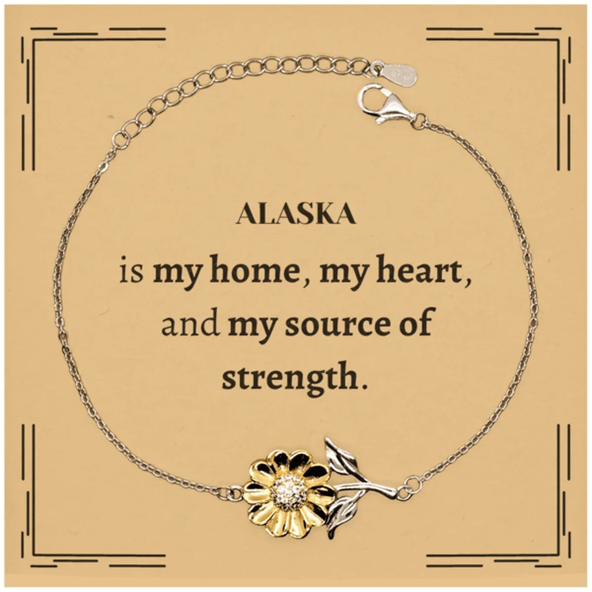 Alaska is my home Gifts, Lovely Alaska Birthday Christmas Sunflower Bracelet For People from Alaska, Men, Women, Friends