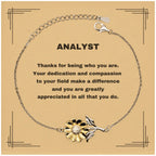 Analyst Sunflower Bracelet - Thanks for being who you are - Birthday Christmas Jewelry Gifts Coworkers Colleague Boss