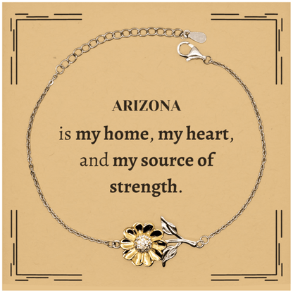 Arizona is my home Gifts, Lovely Arizona Birthday Christmas Sunflower Bracelet For People from Arizona, Men, Women, Friends - Mallard Moon Gift Shop