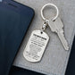 Gift for Adult Son Military Style Dog Tag Engraved Keychain Love Mom - Mallard Moon Gift Shop