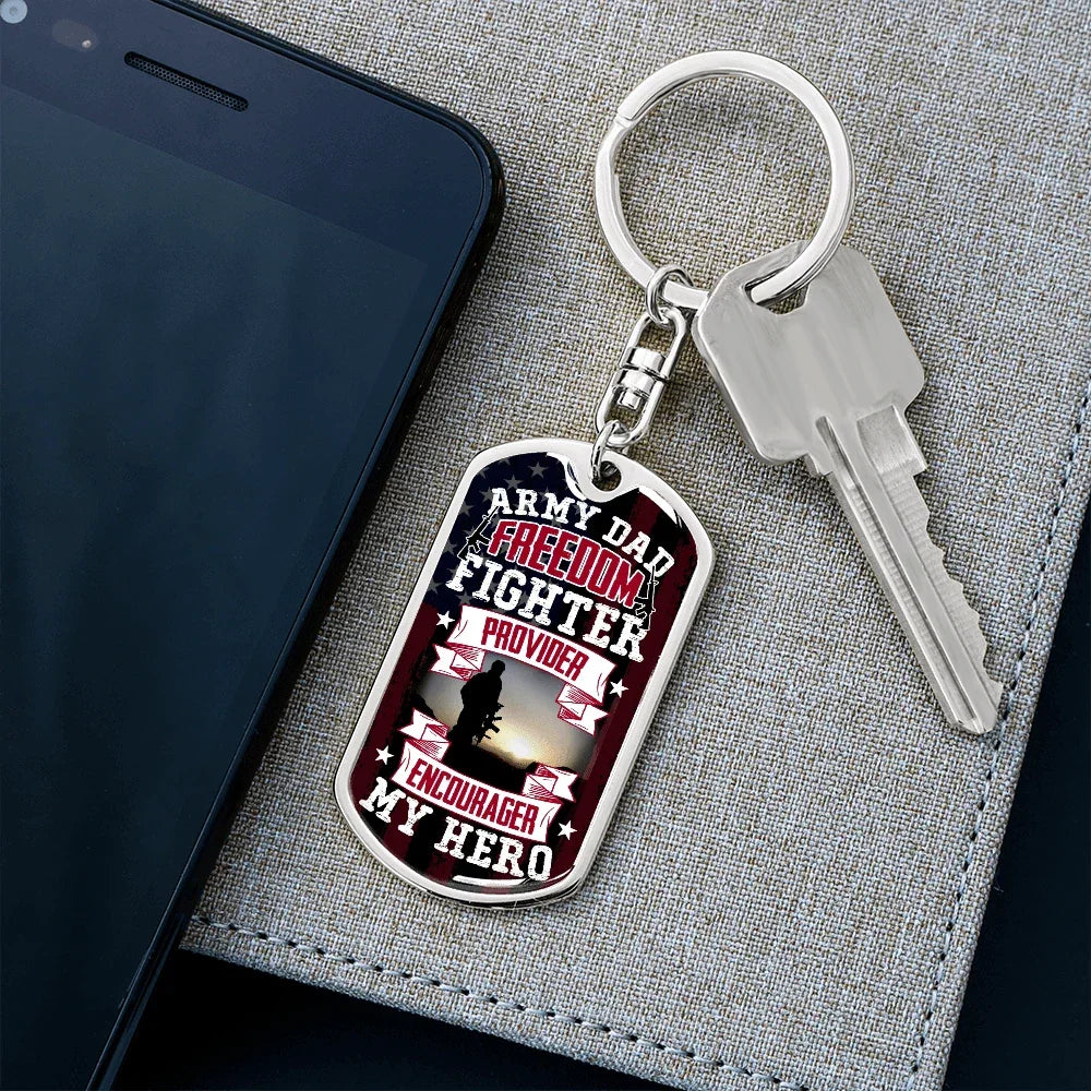Gift for Army Dad Graphic Keychain