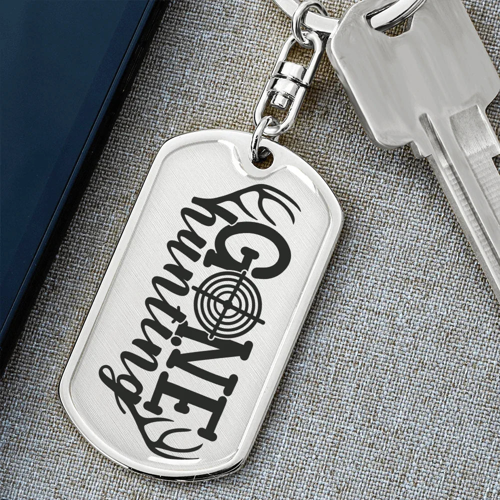 Gone Hunting Custom Engraved Keychain
