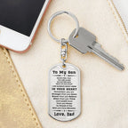 To My Son Proud of the Man You Have Become Love Dad Keychain