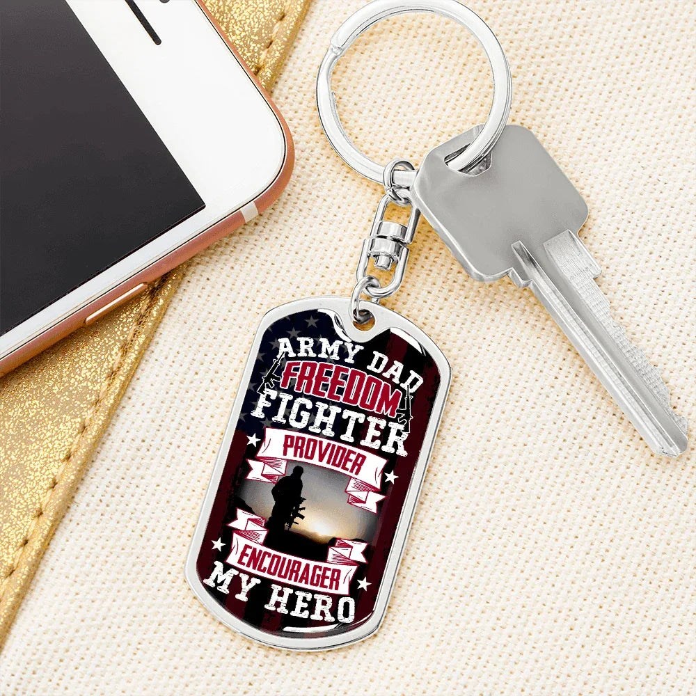 Gift for Army Dad Graphic Keychain