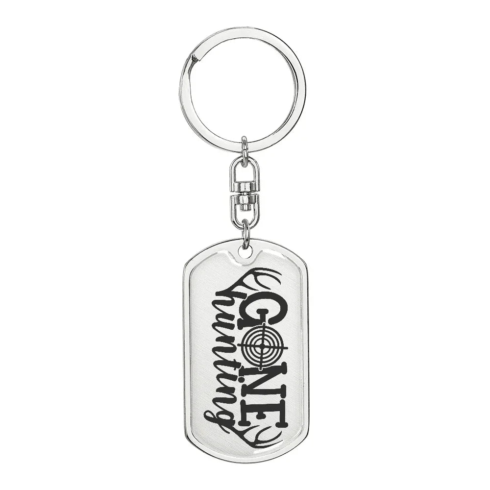 Gone Hunting Custom Engraved Keychain