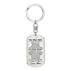 To My Son, I Am Always In Your Heart, Love Mom Keychain